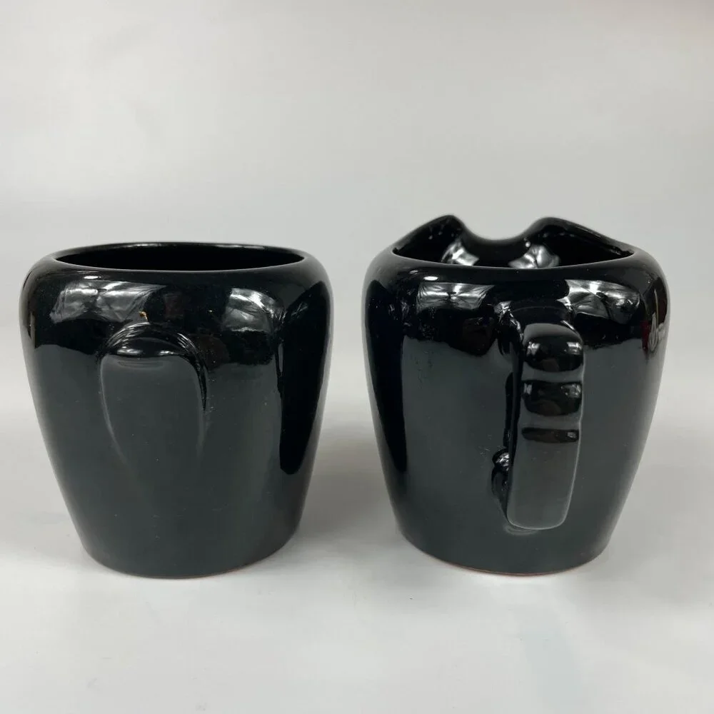 Frankoma Pottery Black Onyx Open Sugar and Creamer Set 5BD 5BA